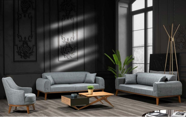 Sofa set 3+3+1 Seater Design Sofa Upholstery Couch Modern Velvet