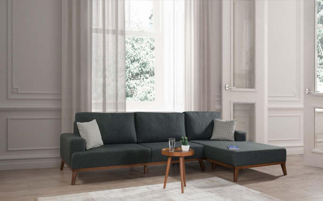 Corner sofa L-shape Suite Textile Seat Living room Upholstered furniture Corner Sofa