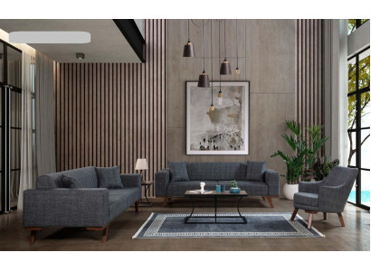 Sofa set 3+3+1 Seat Design Sofas Upholstery Couches Gray Furniture 3pcs