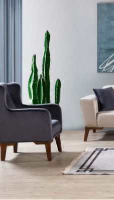 Sofa set 3+3+1 Seater Sofa Couch Set Textile Armchair Living room