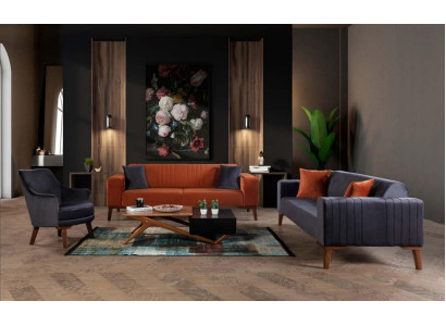 Sofa set Sofa Suite Sofas 3+3+1 Seat Fabric 3-piece Couch Set Upholstery Textile