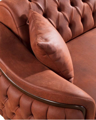Sofas Set Sofa set Complete e Suite Sofa Armchair Orange 3+3+1 Seat Furniture