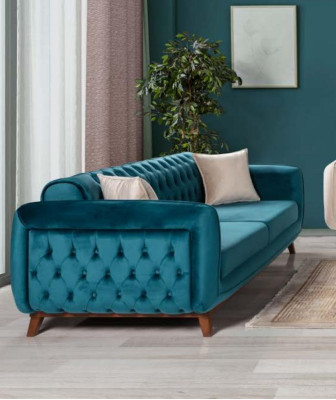 Sofas Set 3+3+1 Upholstery Couch Fabric Living room Chesterfield 3pcs