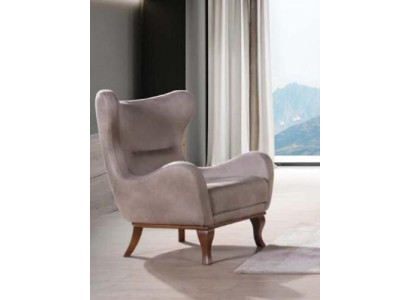 Modern Armchair Single Seater Designer 1 Seater Upholstery Textile Fabric Beige
