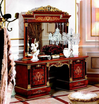 Dressing table Mirror Luxury Class Console Chest of drawers Bedroom Baroque Rococo
