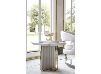 Side table White Living room Metal Glass new Modern Design Furniture Luxury