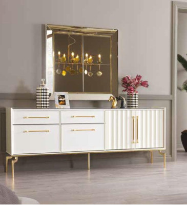 Dining table 4x Chair Suite Dining set Chest of drawers Table Set Dining table 7 pieces