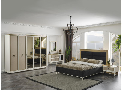 White Bedroom Set Suite Bed Bedside table Wardrobe Chest of drawers 5pcs