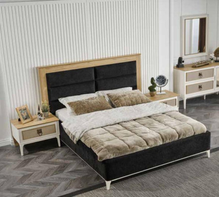White Bedroom Set Suite Bed Bedside table Wardrobe Chest of drawers 5pcs