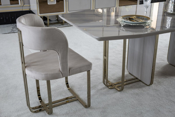 Dining table White Table Luxury Dining room Style Elegant Beautiful Metal Modern