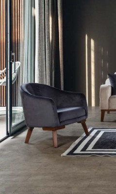 Modern Armchair 1 Seater Designer Single Seater Upholstery Textile Furniture