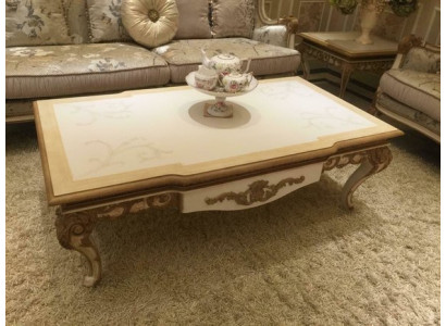 Elegant Designer Classic r Coffee table Side table Glass Sofa Living room Table