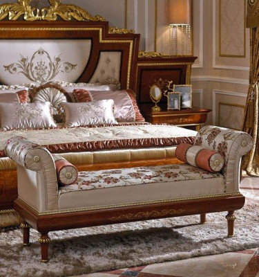 Chaise lounge antique style sofa lounger couch textile chaise rococo baroque