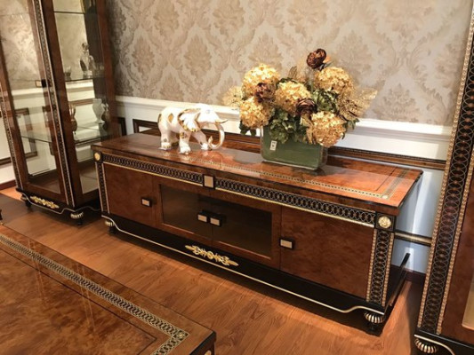 Sideboard TV Lowboard TV cabinet XXL Wardrobe Table Living room Wood Classic