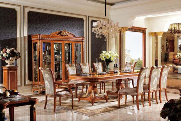 4 Chairs Set Dining room E62 Designer Wood Chair Suite Antique Style Baroque