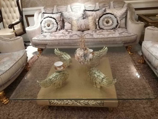 Baroque Rococo Extra Class Coffee table Table Side Sofa Couch Tables new Glass