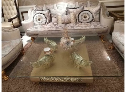 Baroque Rococo Extra Class Coffee table Table Side Sofa Couch Tables new Glass