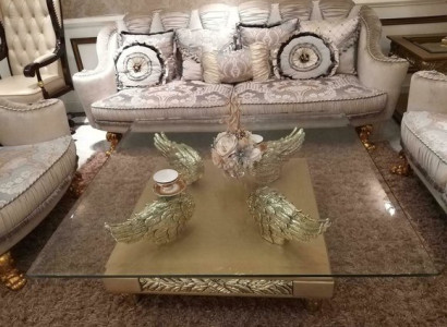 Baroque Rococo Extra Class Coffee table Table Side Sofa Couch Tables new Glass