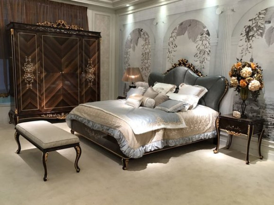 Double bed bed marriage bed design luxury luxur beds baroque rococo antique style