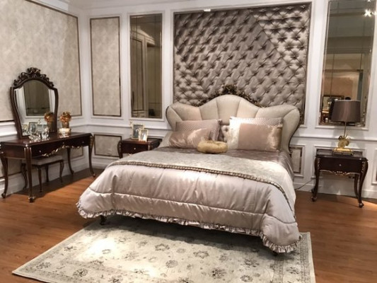 Double bed bed marriage bed design luxury luxur beds baroque rococo antique style