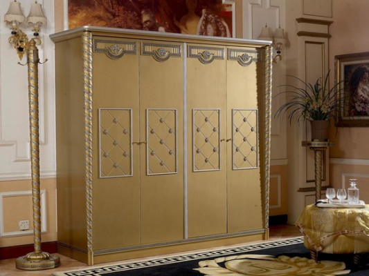 Wardrobe Wardrobe Baroque Rococo Wood Wall Cabinet Bedroom Real wood new