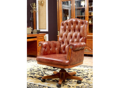 Executive Chair Leather Armchair Chair Rotatable Boss XXL Antique Style Baroque Rococo