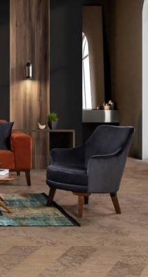 Design Living room Armchair 1 Seat Modern Fabric Polyester Color Gray