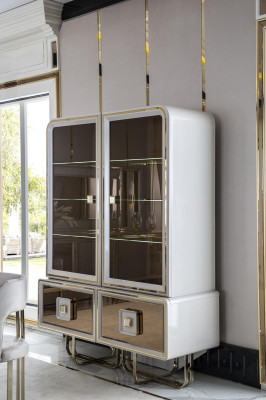 Display case White Furniture Dining room Wardrobe Glass Design Metal Elegant new