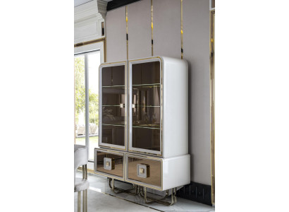 Display case White Furniture Dining room Wardrobe Glass Design Metal Elegant new