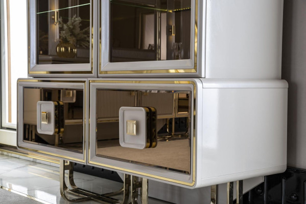 Display case White Furniture Dining room Wardrobe Glass Design Metal Elegant new