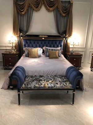 Double bed bed marriage bed design decoration luxury luxur beds baroque rococo antique