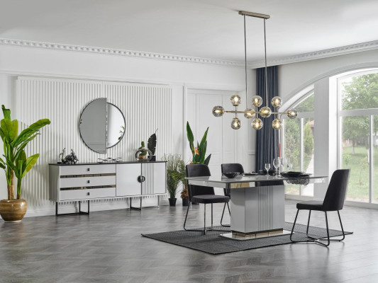 Dining table Chair Dining set Suite Dining room Tables Chest of drawers Mirror Set 7pcs