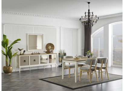 Dining room Suite Dining table Chest of drawers Mirror Dining set Gray set 7 pieces