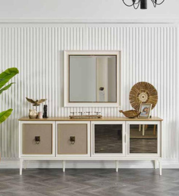 Dining room Suite Dining table Chest of drawers Mirror Dining set Gray set 7 pieces