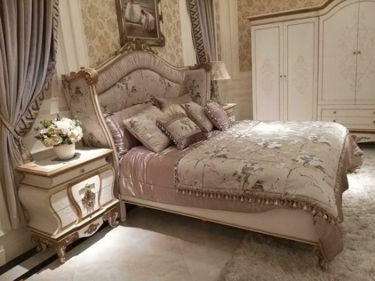 Bedroom Complete Set Chest of drawers Dressing table Bed Suite Baroque Rococo 3-piece.