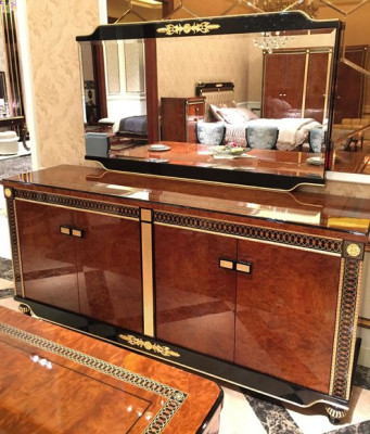 XXL Buffet Chest of drawers Chests of drawers Wardrobe Baroque Rococo Mirror Sideboard Console E69