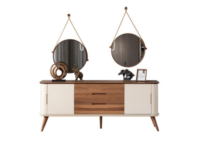 Group Sideboard Mirror Chest of drawers Luxury Cabinets Living room Wood White