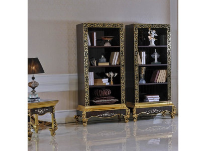 Gold Classic Bookcase Wardrobe Files Display Cabinets Baroque Rococo