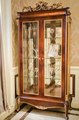 Display case Glass Wardrobe Living room Showcase 2-door showcases Baroque