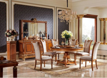 6 Chairs Set Dining room Designer Wood Chair Suite Decoration Antique Style Baroque