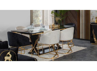 Suite Table + 6x Armchair Chairs Dining set Set Complete's Dining room 7 pieces.