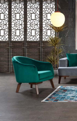 Armchair Luxury Upholstery Furniture Living room Single Seater Armchair Textile new green Color