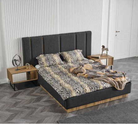 Complete's Bedroom Set Bed Bedside table Wardrobe Chest of drawers Design 5 pcs
