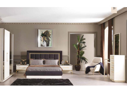 Bedroom Set Wardrobe Bedside tables Console Chest of drawers + Mirror