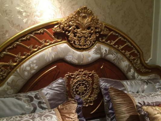Bed Design Upholstery Double bed Beds Luxury Classic Baroque Rococo 200x200 new