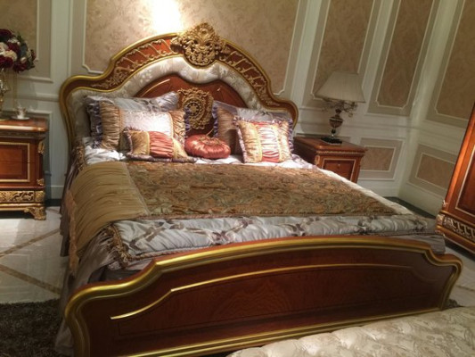 Bed Design Upholstery Double bed Beds Luxury Classic Baroque Rococo 200x200 new