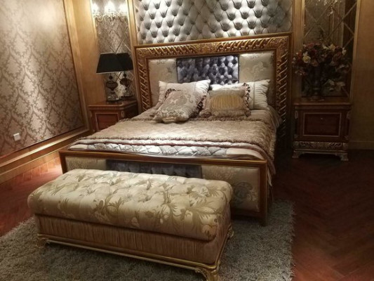 Double bed bed marriage bed design luxury beds baroque rococo antique style 180x200