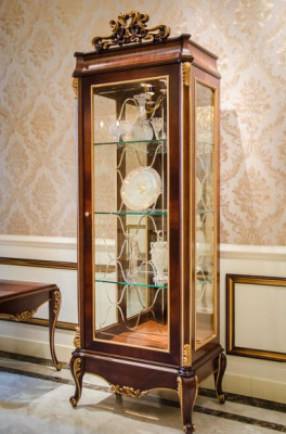 Display case Glass Wardrobe Living room Showcase 1 door showcases Baroque Rococo