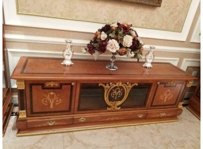 Sideboard TV Lowboard TV-cabinet Wardrobe Table Living room Wood Classic Baroque Glass