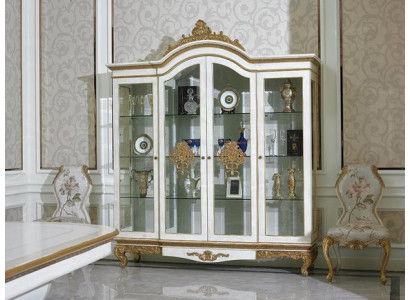 Display case Wardrobe Glass Furniture Antique Style Baroque Rococo Showcases Real Handcraft